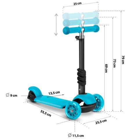 Hulajnoga trójkołowa Ricokids Buggy - turkusowa Hulajnoga trójkołowa Ricokids Buggy - turkusowa