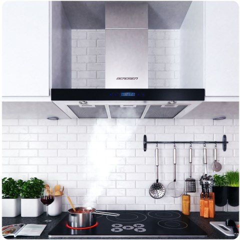 Okap kuchenny 90 cm Inox Berdsen BE-90S Okap kuchenny 90 cm Inox Berdsen BE-90S