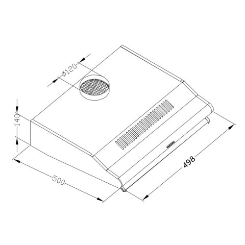 Okap kuchenny podszafkowy - pochłaniacz 50 cm Berdsen BE-10-A INOX Okap kuchenny podszafkowy - pochłaniacz 50 cm Berdsen BE-10-A INOX
