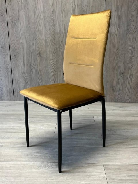 Krzesła tapicerowane Zestaw 4 VALVA DUO VELVET BROWN