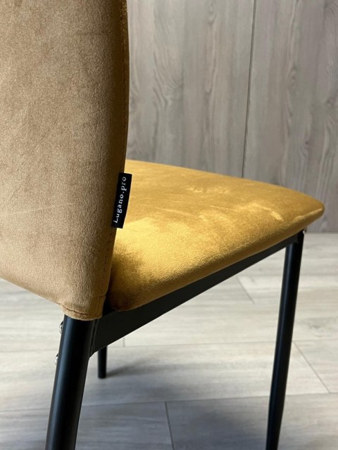Krzesła tapicerowane Zestaw 4 VALVA DUO VELVET BROWN