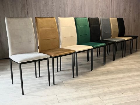 Krzesła tapicerowane Zestaw 4 VALVA DUO VELVET GREY