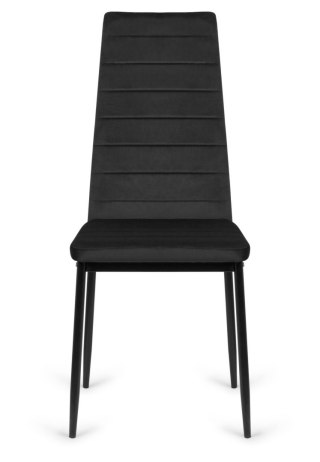 Krzesła tapicerowane zestaw 4 VALVA LINE VELVET BLACK