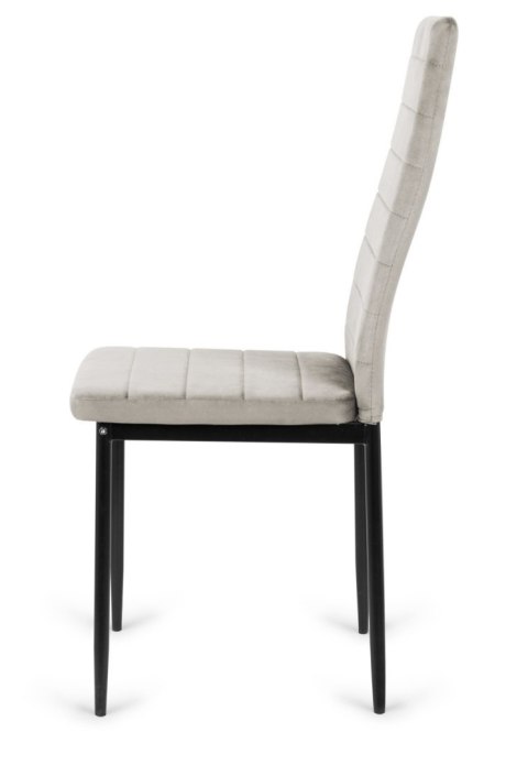 Krzesła tapicerowane zestaw 4 VALVA LINE VELVET GREY