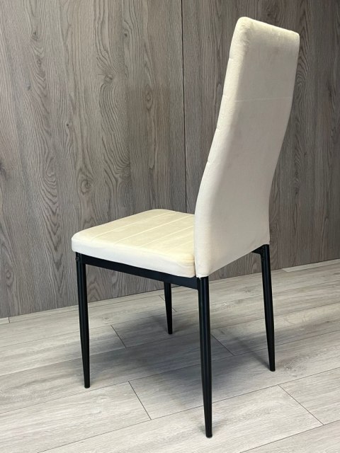 Krzesła tapicerowane zestaw sztuk 4 VALVA LINE VELVET BEIGE