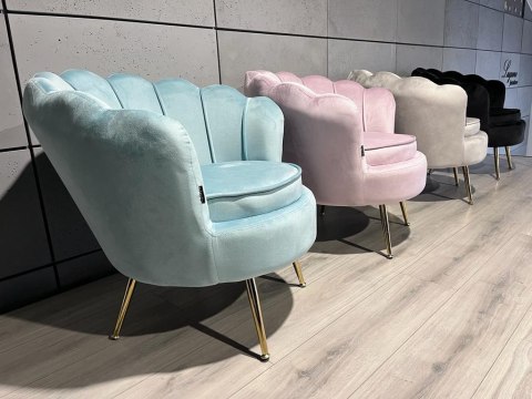 Krzesło Fotel Muszla Lugano DONNA VELVET MINT