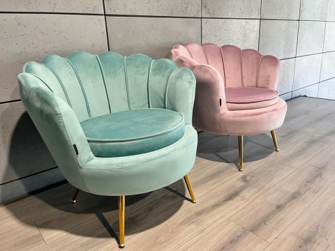 Krzesło Fotel Muszla Lugano DONNA VELVET MINT