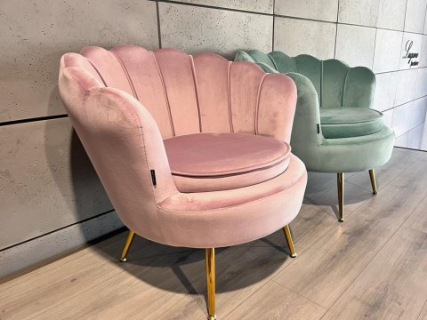 Krzesło Fotel Muszla Lugano DONNA VELVET PINK