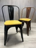 Krzesło metalowe loft CORSICA NERO PINE