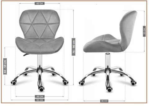 Krzesło obrotowe VASTO OFFICE FABRIC GREY SMOKE