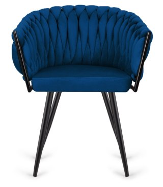 Krzesło plecione Lugano fotel TRECCIA BLUE VELVET SMOKE OUTLET