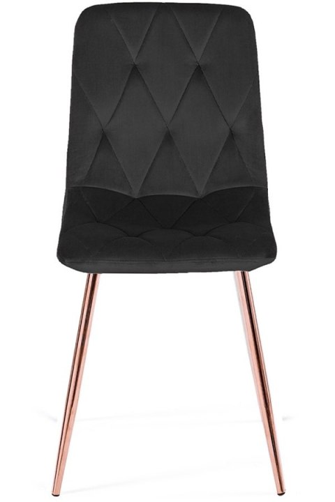 Krzesło tapicerowane BORGO VELVET BLACK ROSE GOLD Krzesło tapicerowane BORGO VELVET BLACK ROSE GOLD