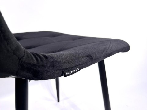 Krzesło tapicerowane BORGO VELVET BLACK ROSE GOLD Krzesło tapicerowane BORGO VELVET BLACK ROSE GOLD