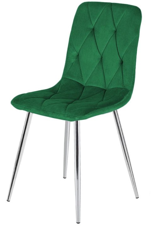 Krzesło tapicerowane BORGO VELVET GREEN SILVER Krzesło tapicerowane BORGO VELVET GREEN SILVER