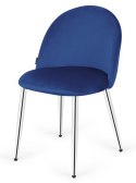 Krzesło tapicerowane GLORIA BLUE VELVET SILVER