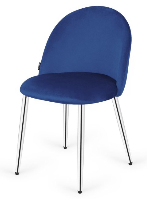 Krzesło tapicerowane GLORIA BLUE VELVET SILVER