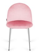 Krzesło tapicerowane GLORIA PINK VELVET SILVER