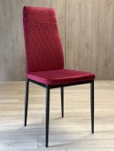 Krzesło tapicerowane zestaw 4x VALVA CARO VELVET BURGUNDY