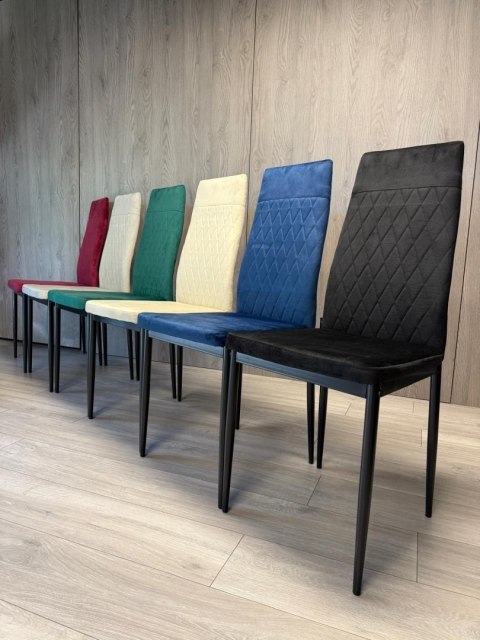 Krzesło tapicerowane zestaw 4x VALVA CARO VELVET GREEN