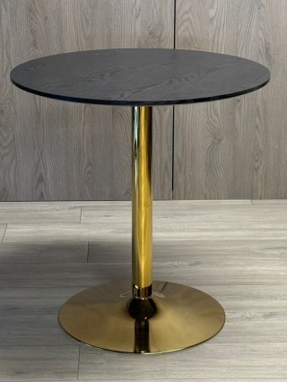 Stół okrągły VICTORY BLACK WOOD 70 cm GOLD