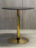 Stół okrągły VICTORY BLACK WOOD 70 cm GOLD