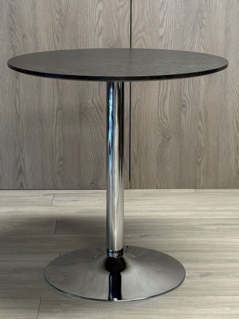 Stół okrągły VICTORY BLACK WOOD 70 cm SILVER