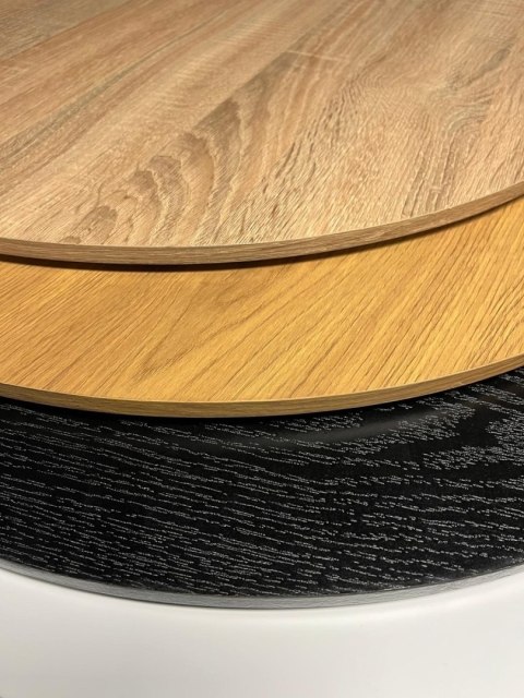 Stół okrągły VICTORY BLACK WOOD 70 cm SILVER