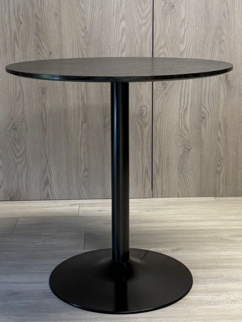 Stół okrągły VICTORY BLACK WOOD 70 cm SMOKE