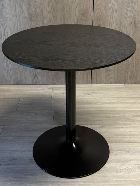 Stół okrągły VICTORY BLACK WOOD 70 cm SMOKE