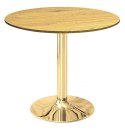 Stół okrągły VICTORY DARK WOOD 70 cm GOLD