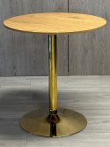 Stół okrągły VICTORY DARK WOOD 70 cm GOLD
