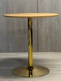 Stół okrągły VICTORY DARK WOOD 70 cm GOLD