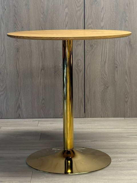 Stół okrągły VICTORY DARK WOOD 70 cm GOLD