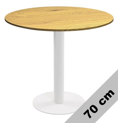 Stół okrągły VICTORY DARK WOOD 70 cm MILK
