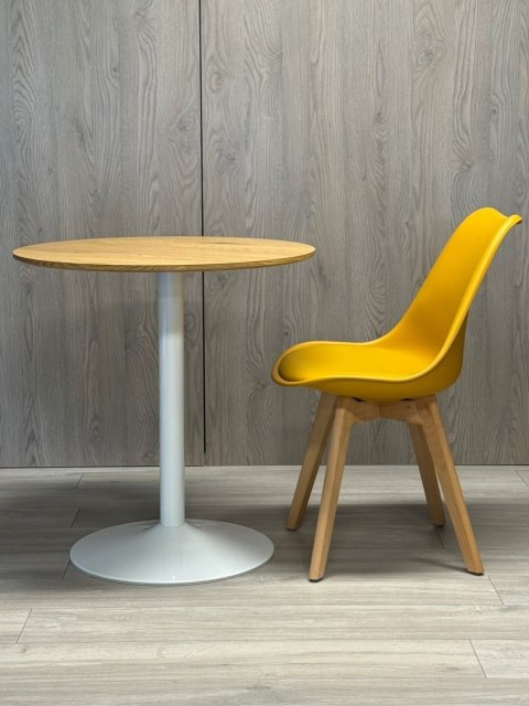 Stół okrągły VICTORY DARK WOOD 70 cm MILK