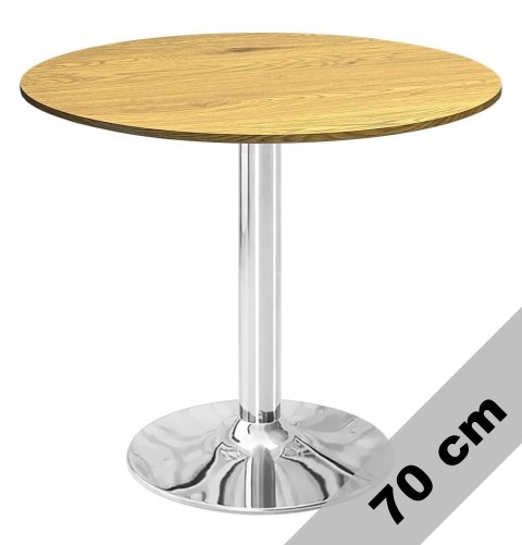 Stół okrągły VICTORY DARK WOOD 70 cm SILVER
