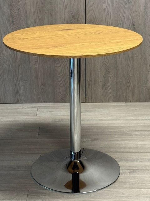 Stół okrągły VICTORY DARK WOOD 70 cm SILVER