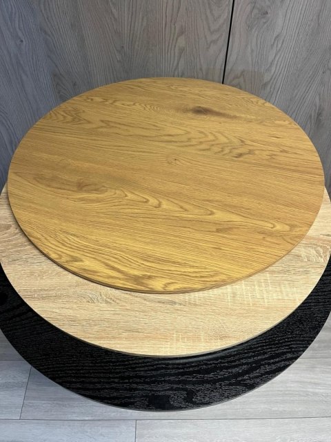 Stół okrągły VICTORY DARK WOOD 70 cm SILVER