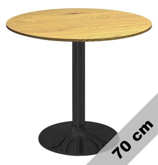 Stół okrągły VICTORY DARK WOOD 70 cm SMOKE