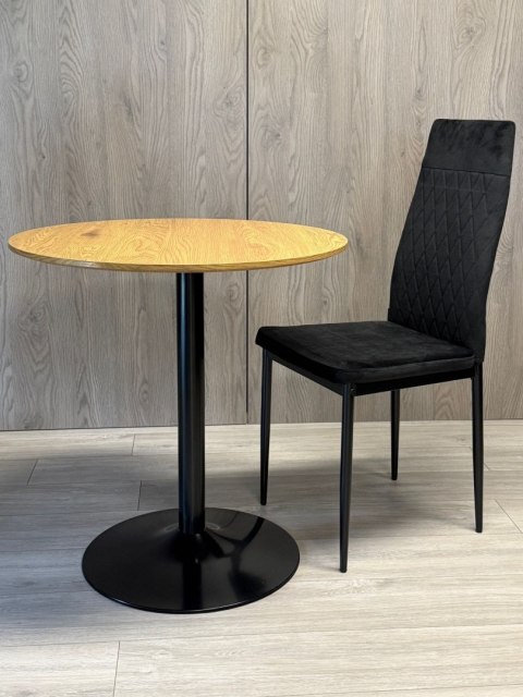 Stół okrągły VICTORY DARK WOOD 70 cm SMOKE