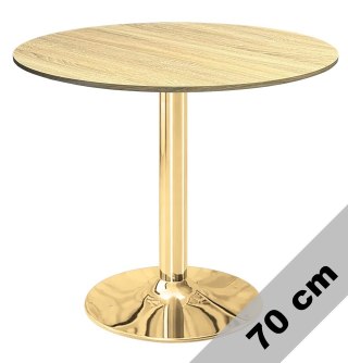 Stół okrągły VICTORY LIGHT WOOD 70 cm GOLD