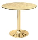 Stół okrągły VICTORY LIGHT WOOD 70 cm GOLD