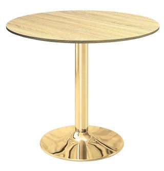 Stół okrągły VICTORY LIGHT WOOD 70 cm GOLD