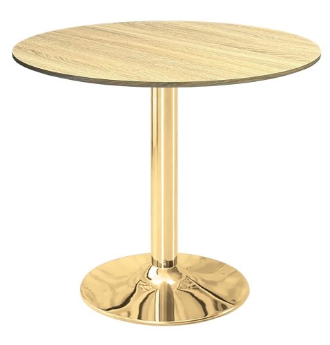 Stół okrągły VICTORY LIGHT WOOD 70 cm GOLD