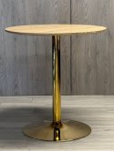 Stół okrągły VICTORY LIGHT WOOD 70 cm GOLD