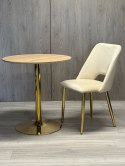 Stół okrągły VICTORY LIGHT WOOD 70 cm GOLD