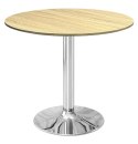 Stół okrągły VICTORY LIGHT WOOD 70 cm SILVER