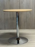 Stół okrągły VICTORY LIGHT WOOD 70 cm SILVER