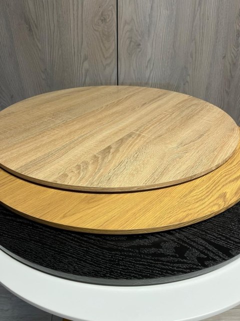 Stół okrągły VICTORY LIGHT WOOD 70 cm SILVER