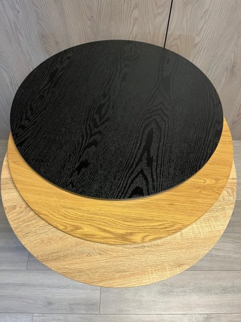 Stół okrągły VICTORY SLIM BLACK WOOD 70 cm COPPER